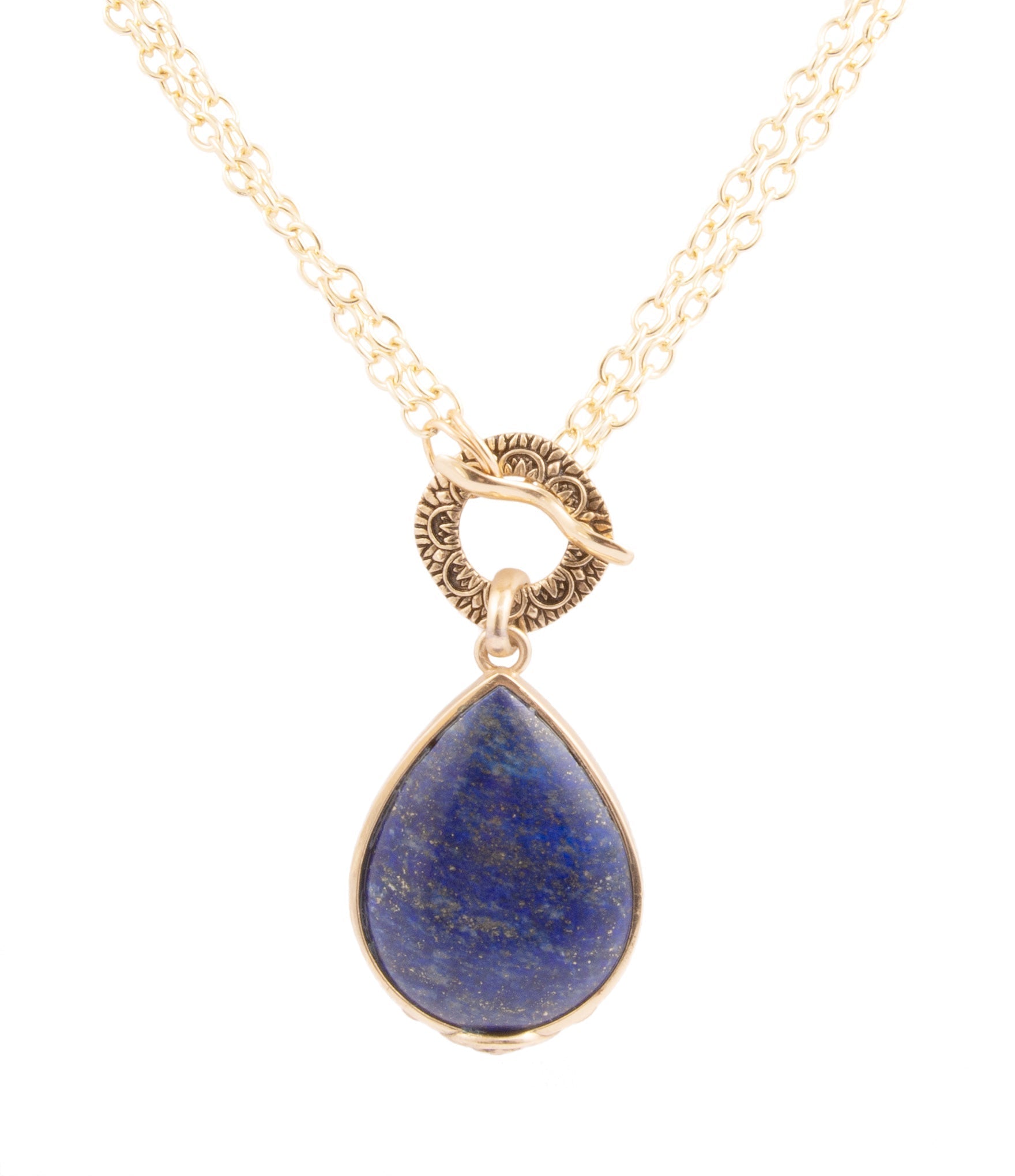 Abby Blue Lapis Golden Pendant Necklace Barse Jewelry