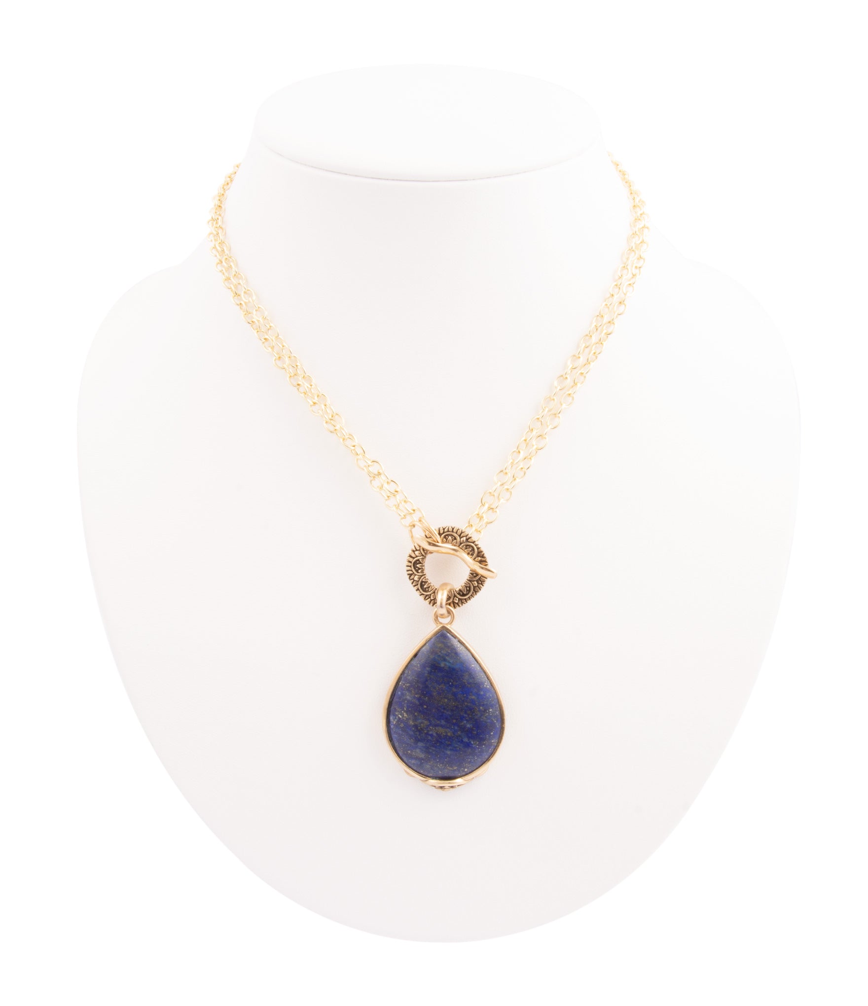 Abby Blue Lapis Golden Pendant Necklace Barse Jewelry