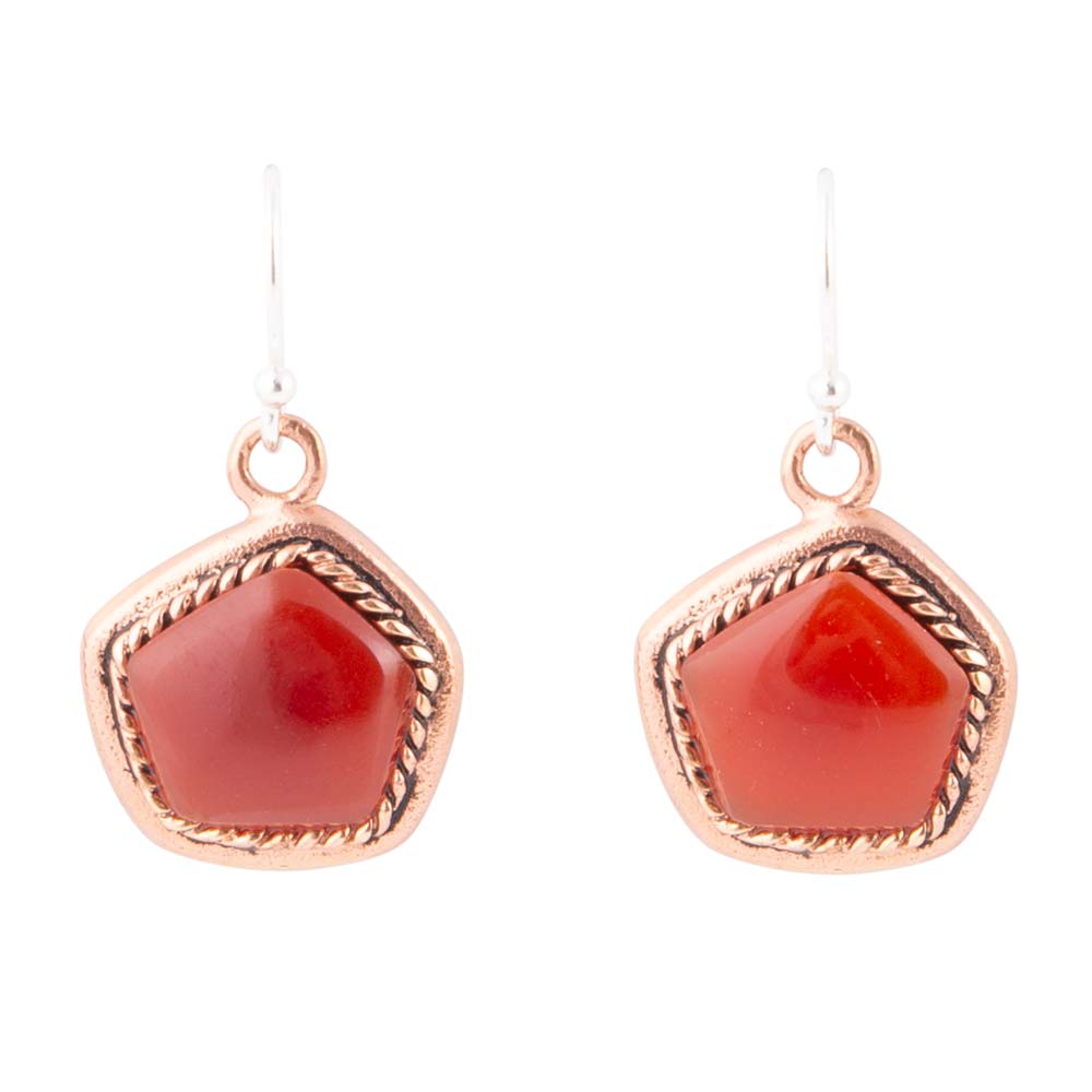 Abstract Carnelian and Copper Earrings Barse Jewelry