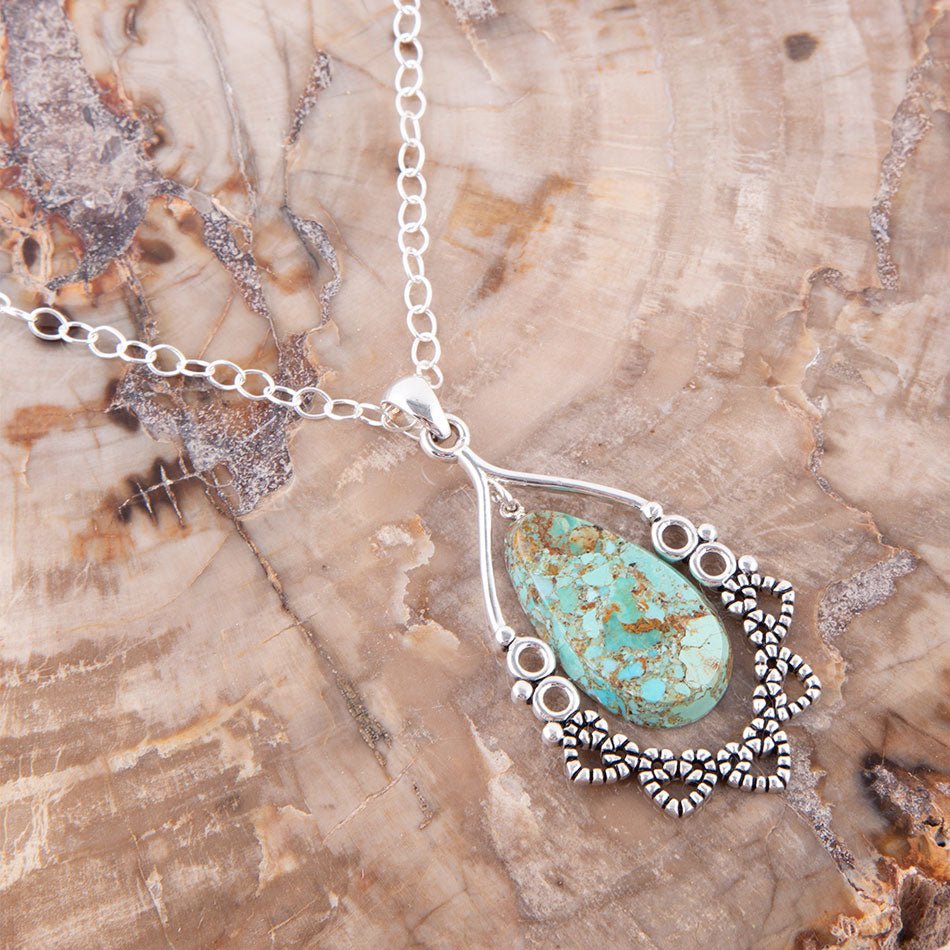 Lace Turquoise and Sterling Silver Necklace Barse Jewelry