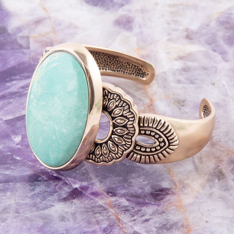 Agave Turquoise and Bronze Statement Cuff Bracelet Barse Jewelry