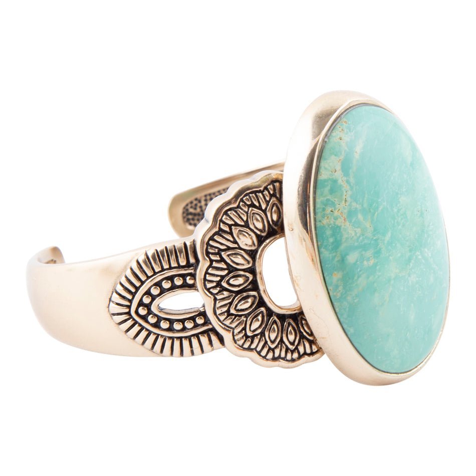 Agave Turquoise and Bronze Statement Cuff Bracelet Barse Jewelry