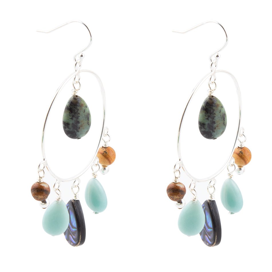 Ajo Abalone Sterling Silver Circle Earrings Barse Jewelry