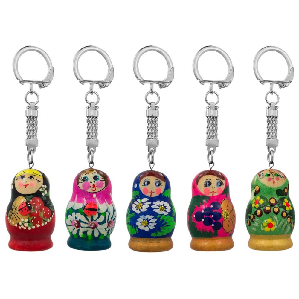 Set of 5 Assorted Nesting Dolls Key Chains BestPysanky