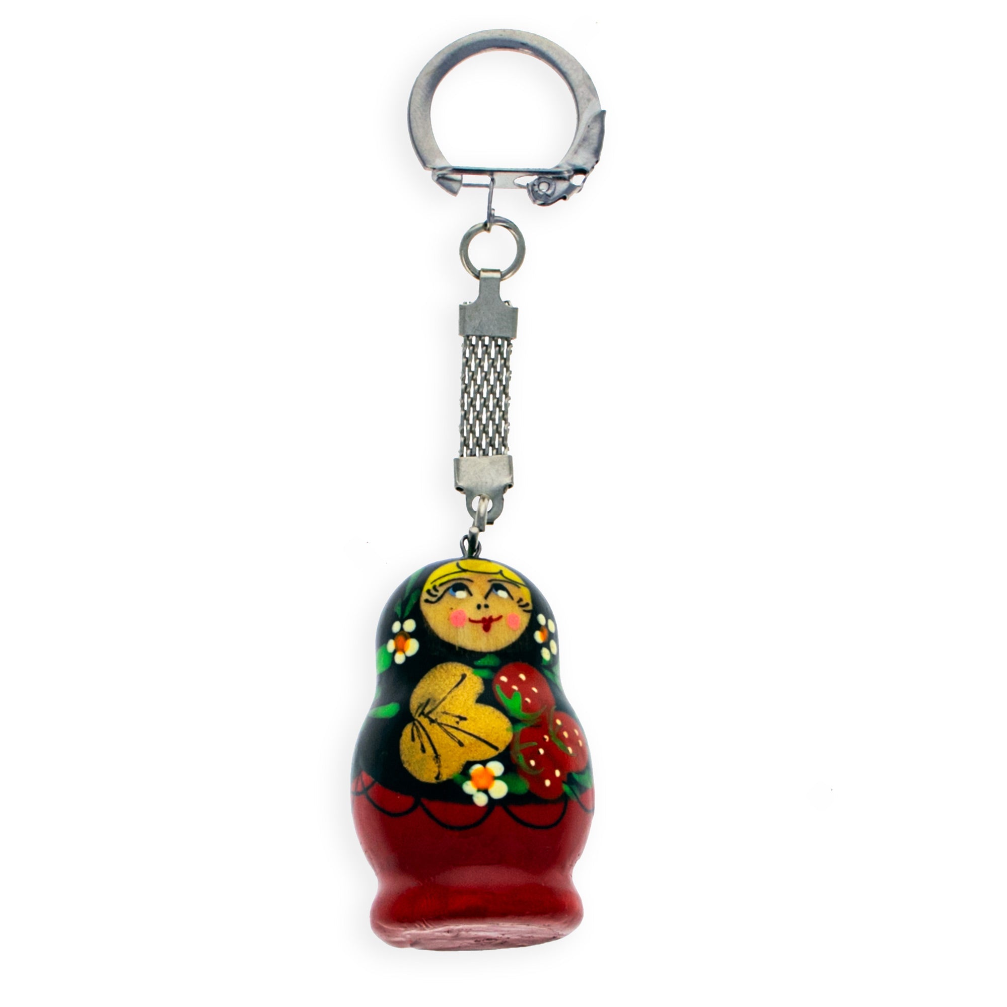 Strawberry Nesting Doll Wooden Key Chains 4 Inches BestPysanky