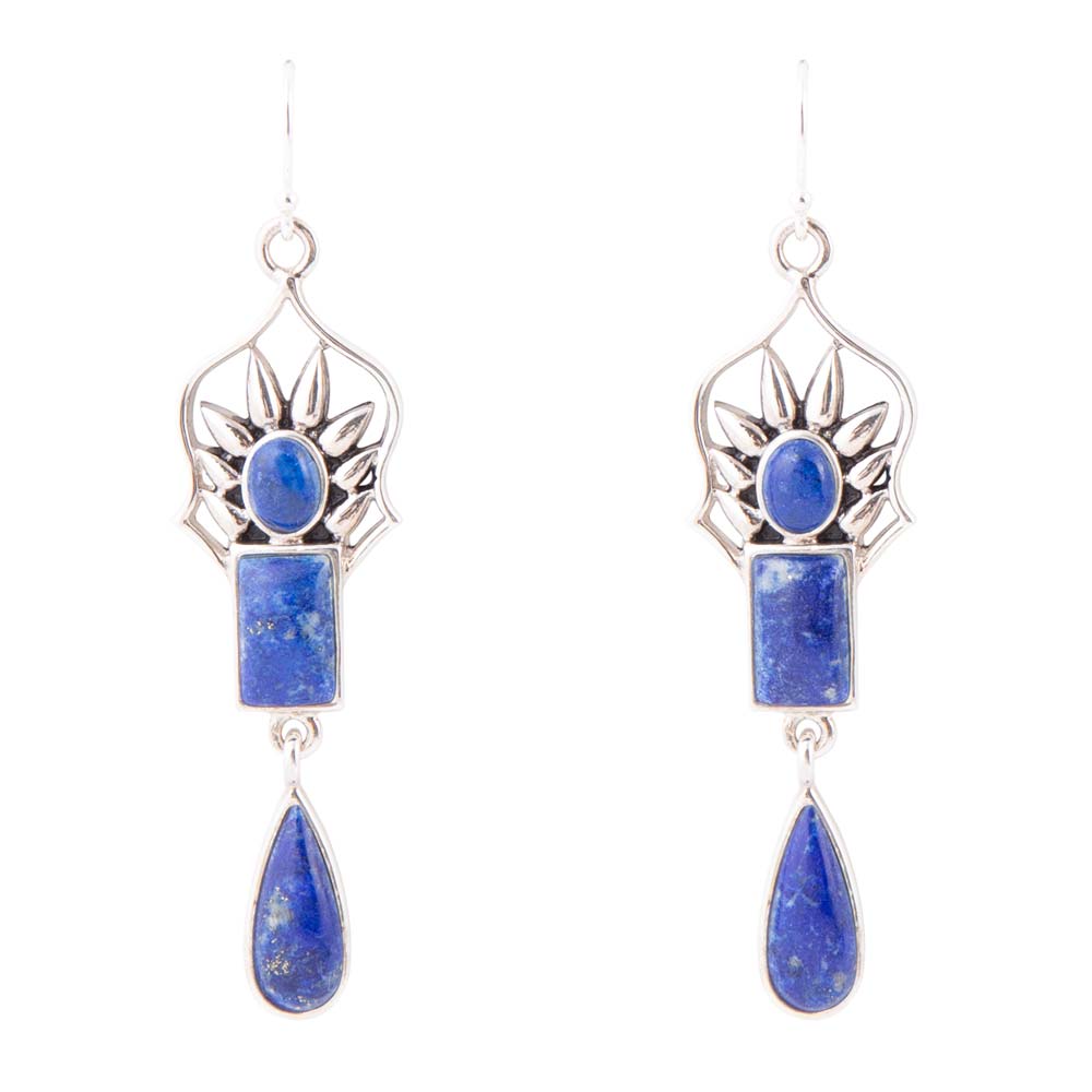 Albie Blue Lapis and Sterling Silver Drop Earrings Barse Jewelry
