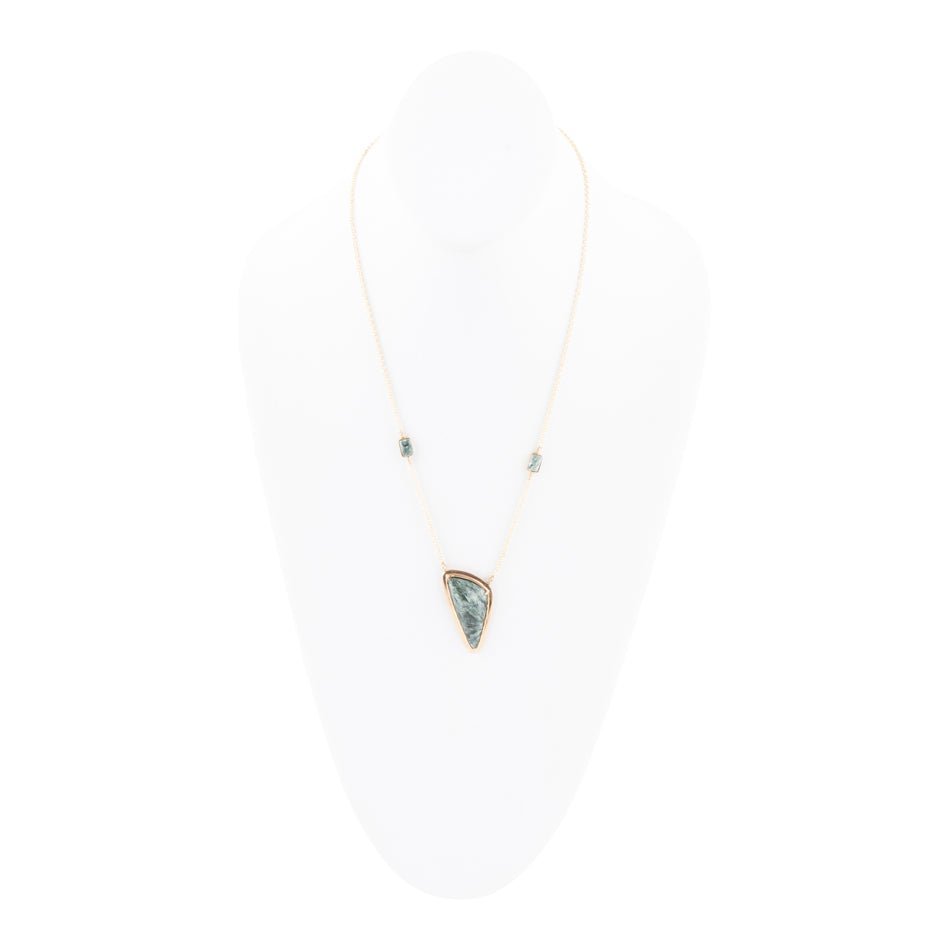 Alpine Green Seraphinite and Golden Necklace Barse Jewelry