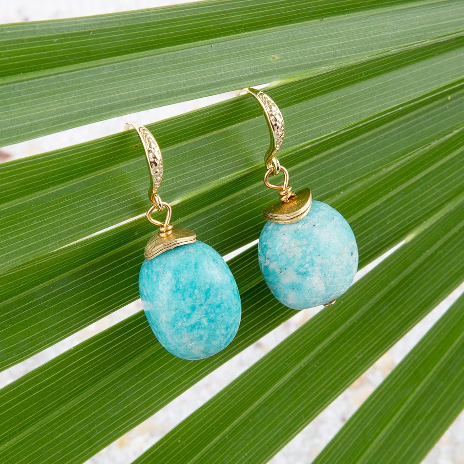 Amazonite Post Drop Earrings Barse Jewelry