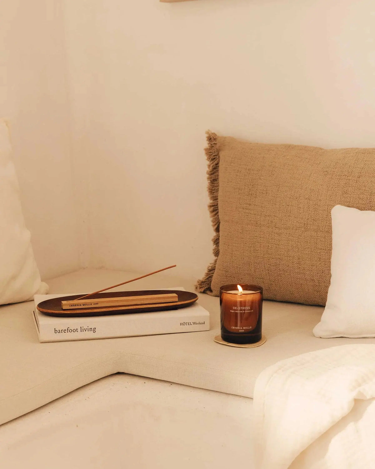 Cereria Molla - Wellbeing Night Jasmine & Patchouli Candle — lifestyle view