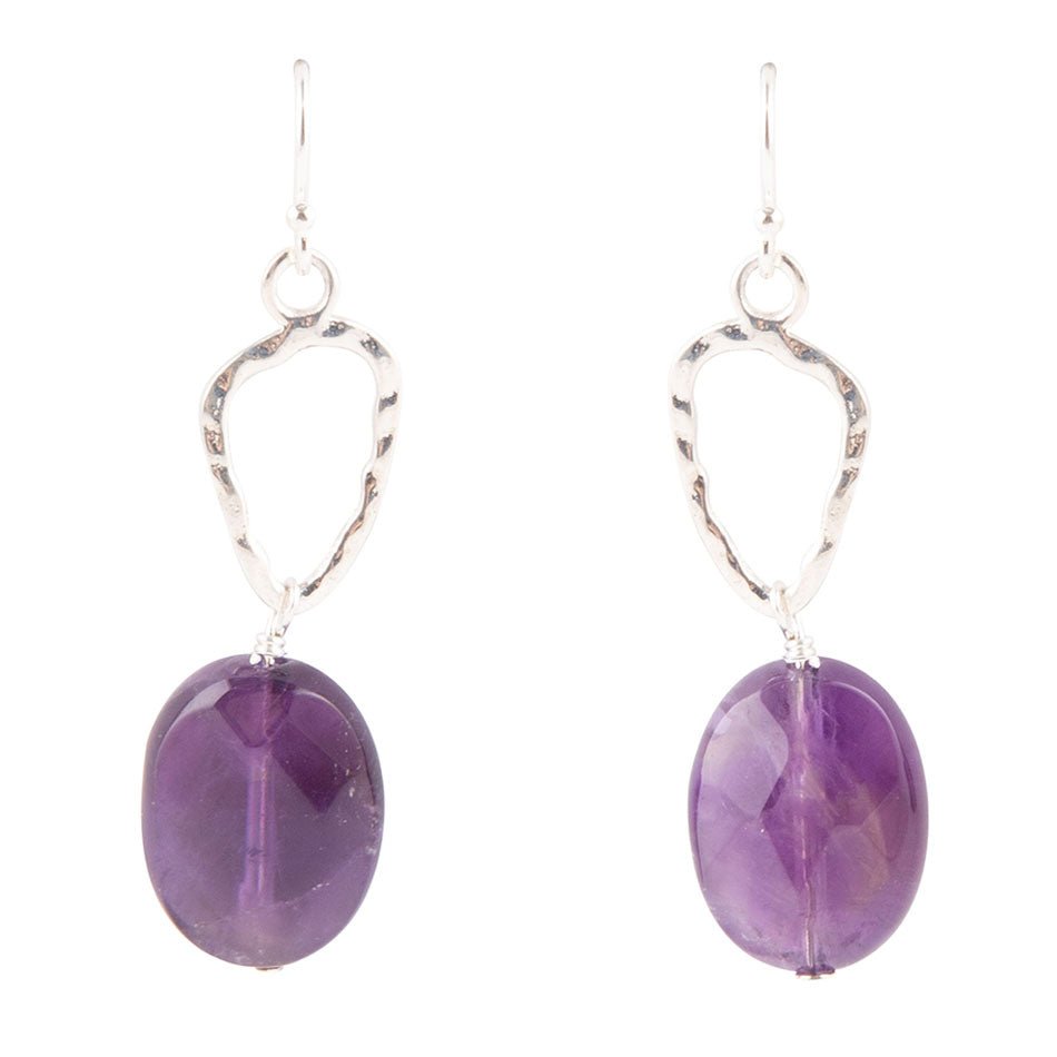 Amethyst and Sterling Silver Drop Earrings Barse Jewelry