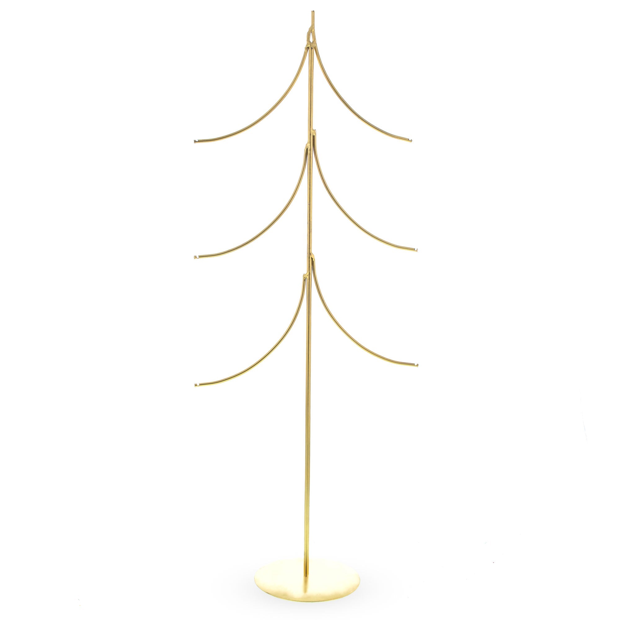 6-Arm Tiered Tree Gold Metal Ornament Display Stand 14 Inches (Poland)
