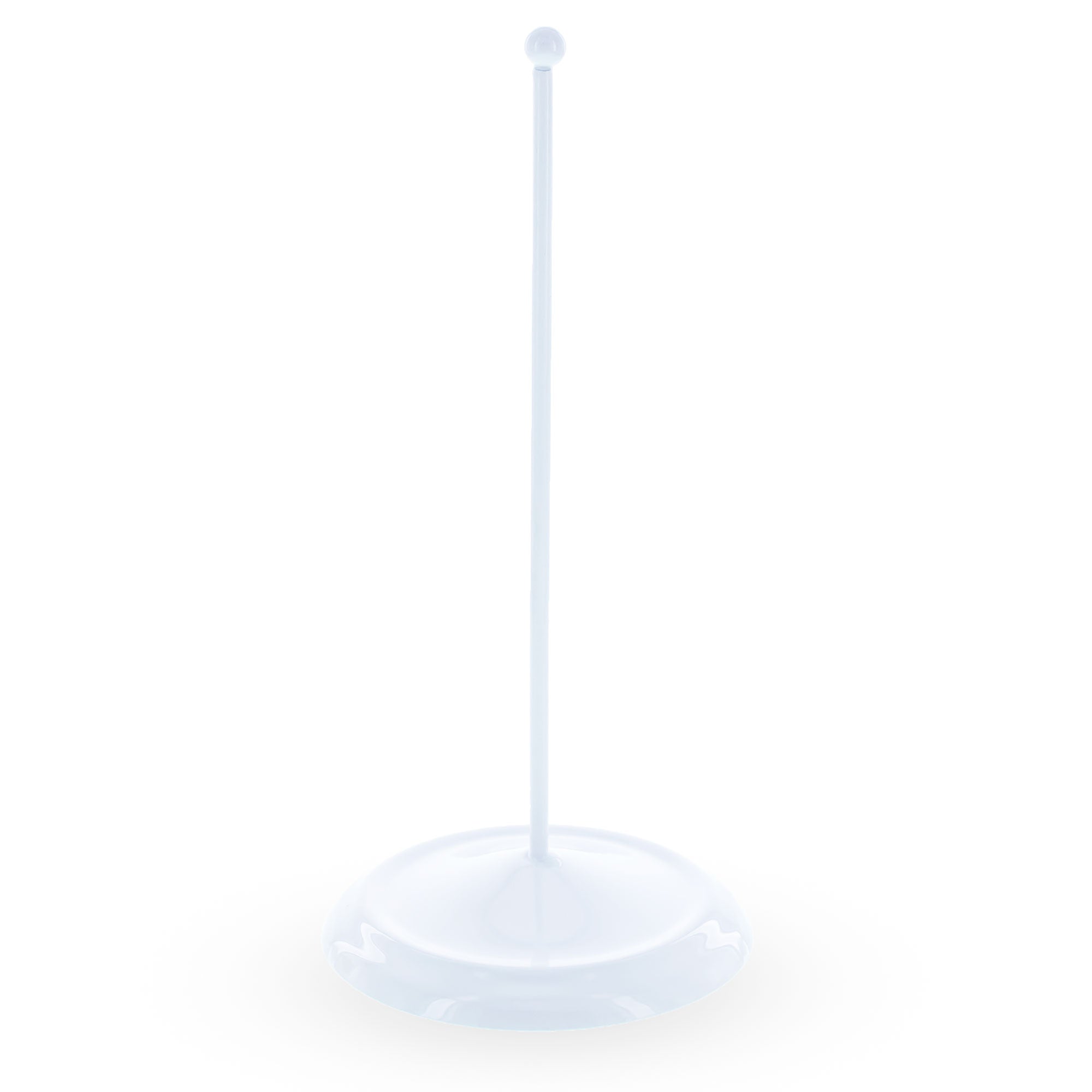 Upright White Metal Christmas Tree Topper Finial Stand Display Stand 7.2 Inches (Poland)