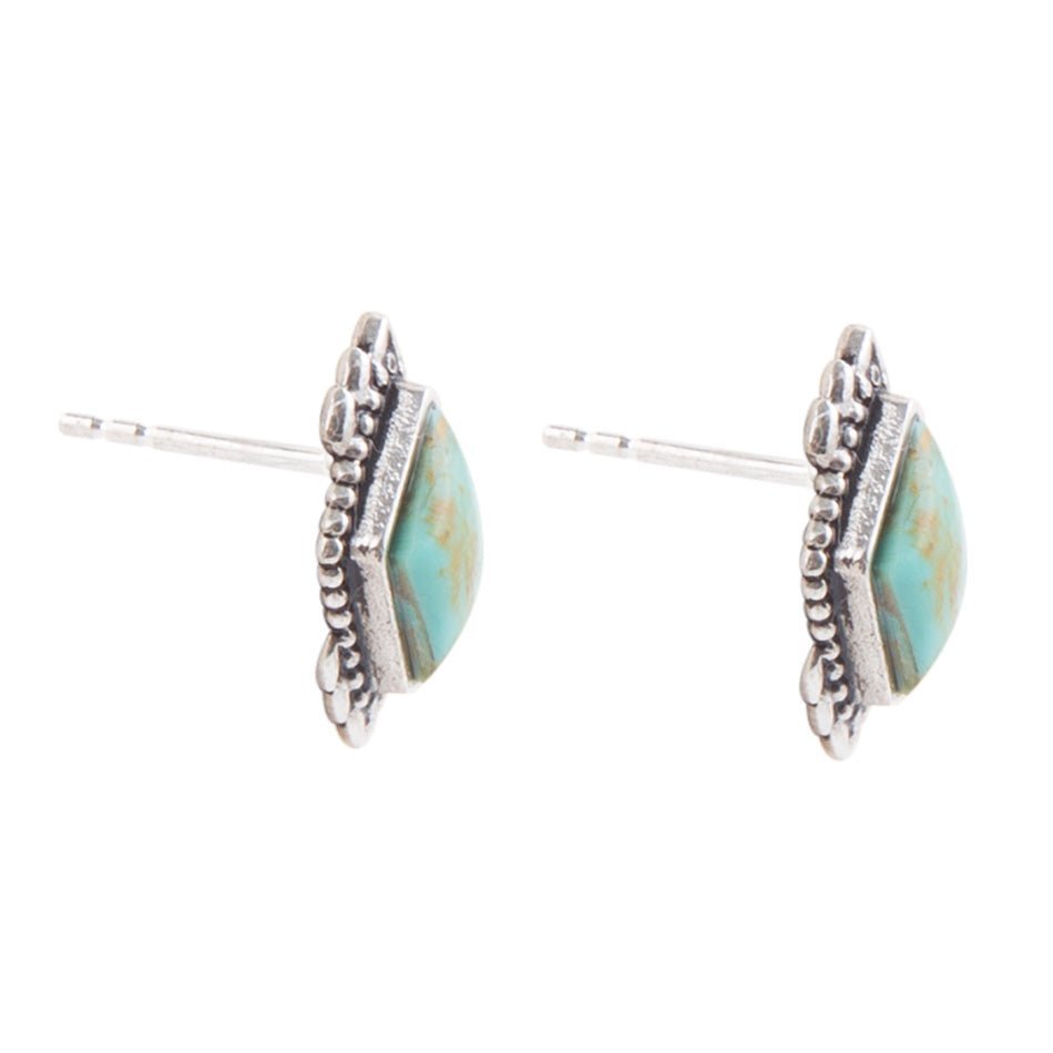 Anemone Petite Turquoise and Sterling Silver Stud Earrings Barse Jewelry