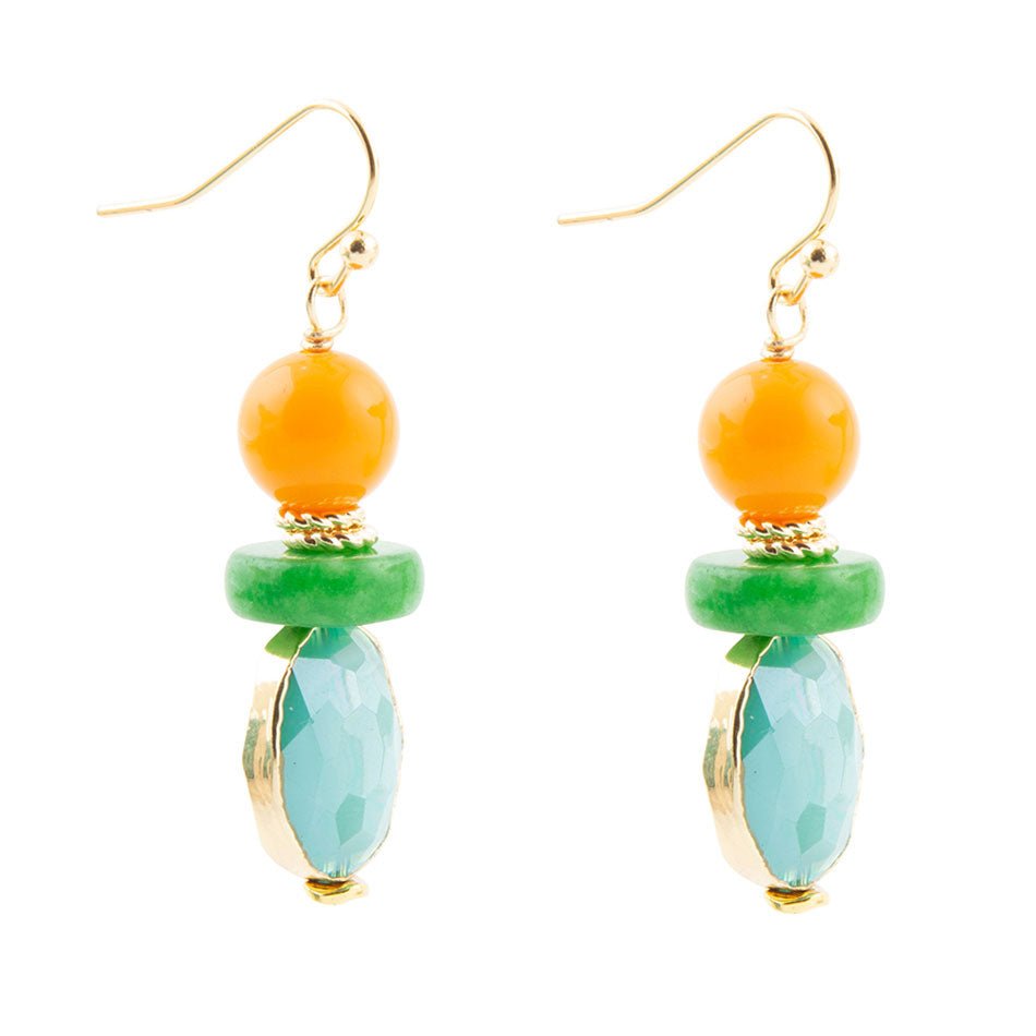 Apricot Colorful Golden Drop Earrings Barse Jewelry