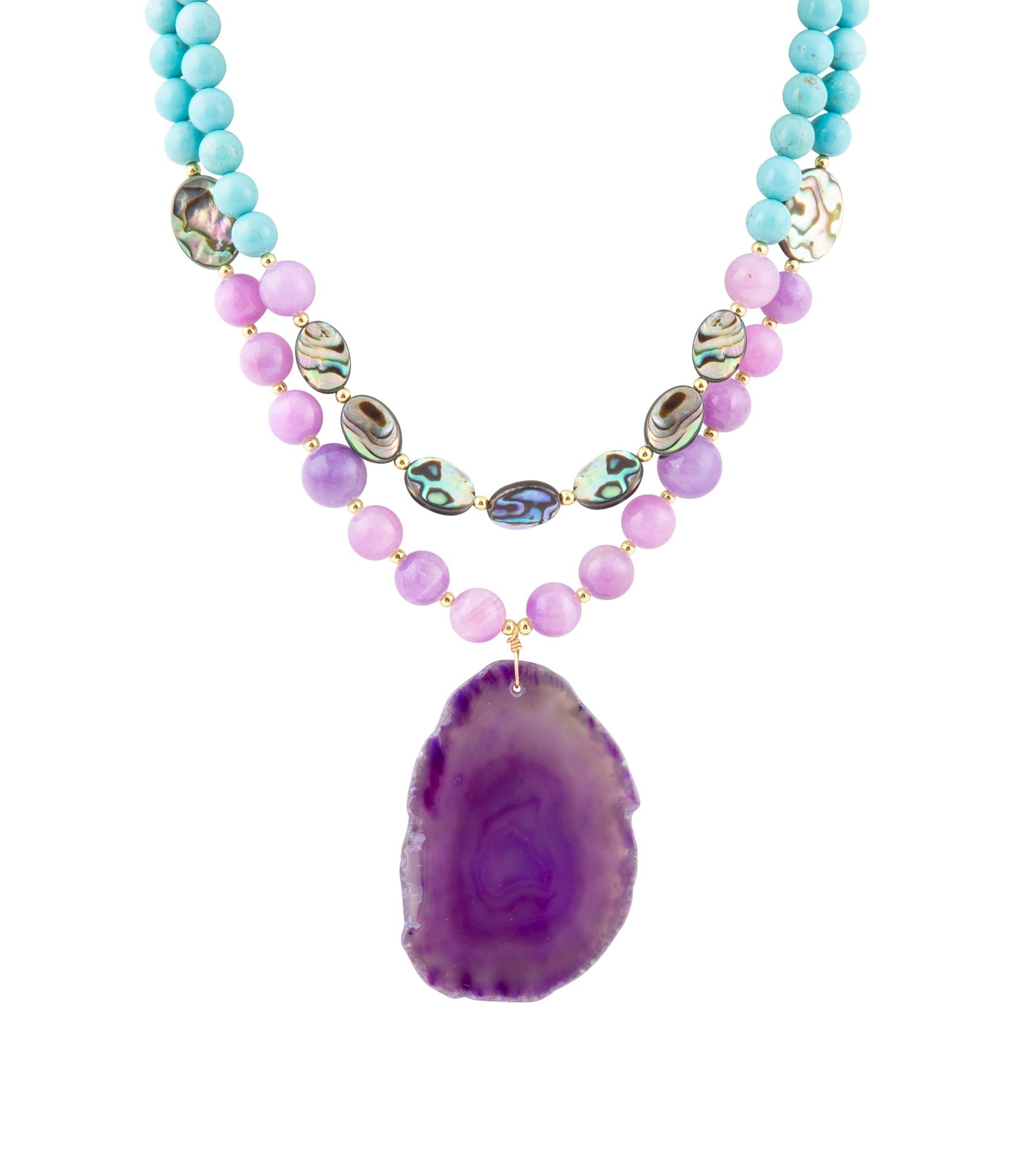 Aruba Purple Jade Statement Pendant Necklace Barse Jewelry