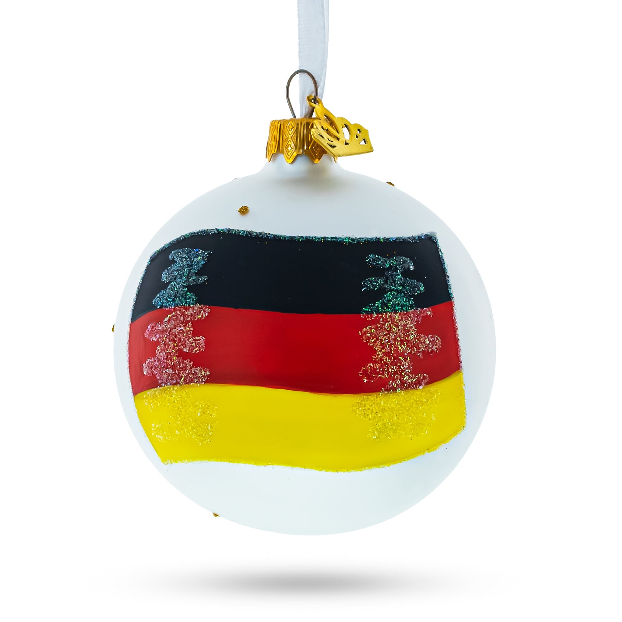 Flag of Germany Glass Ball Christmas Ornament 3.25 Inches BestPysanky