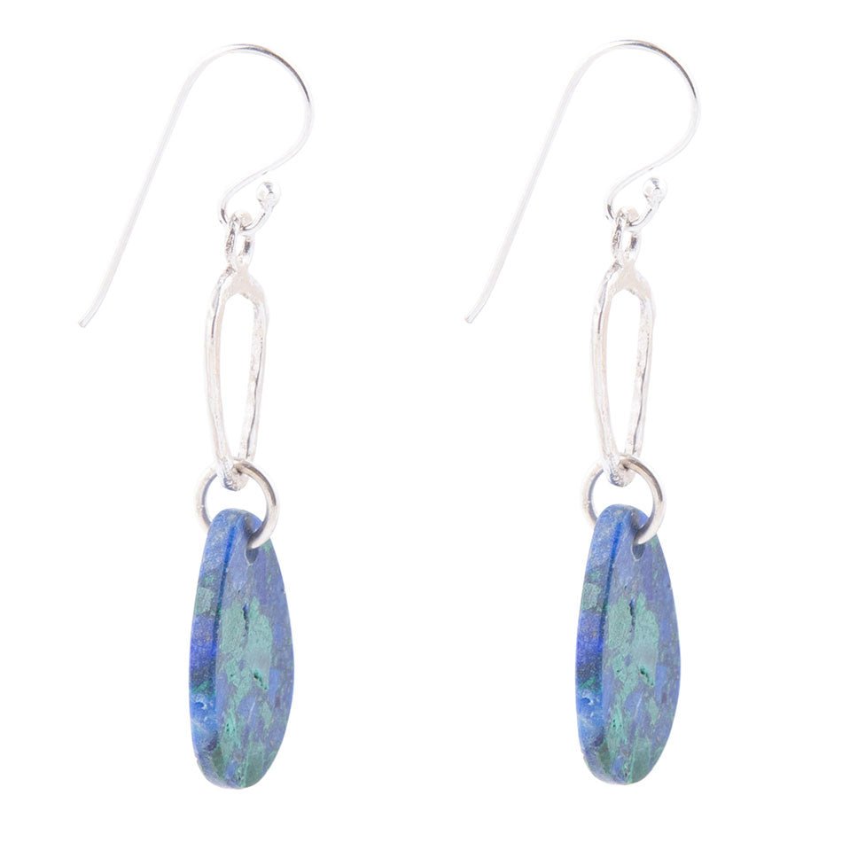 Azurite and Sterling Silver Drop Earrings Barse Jewelry
