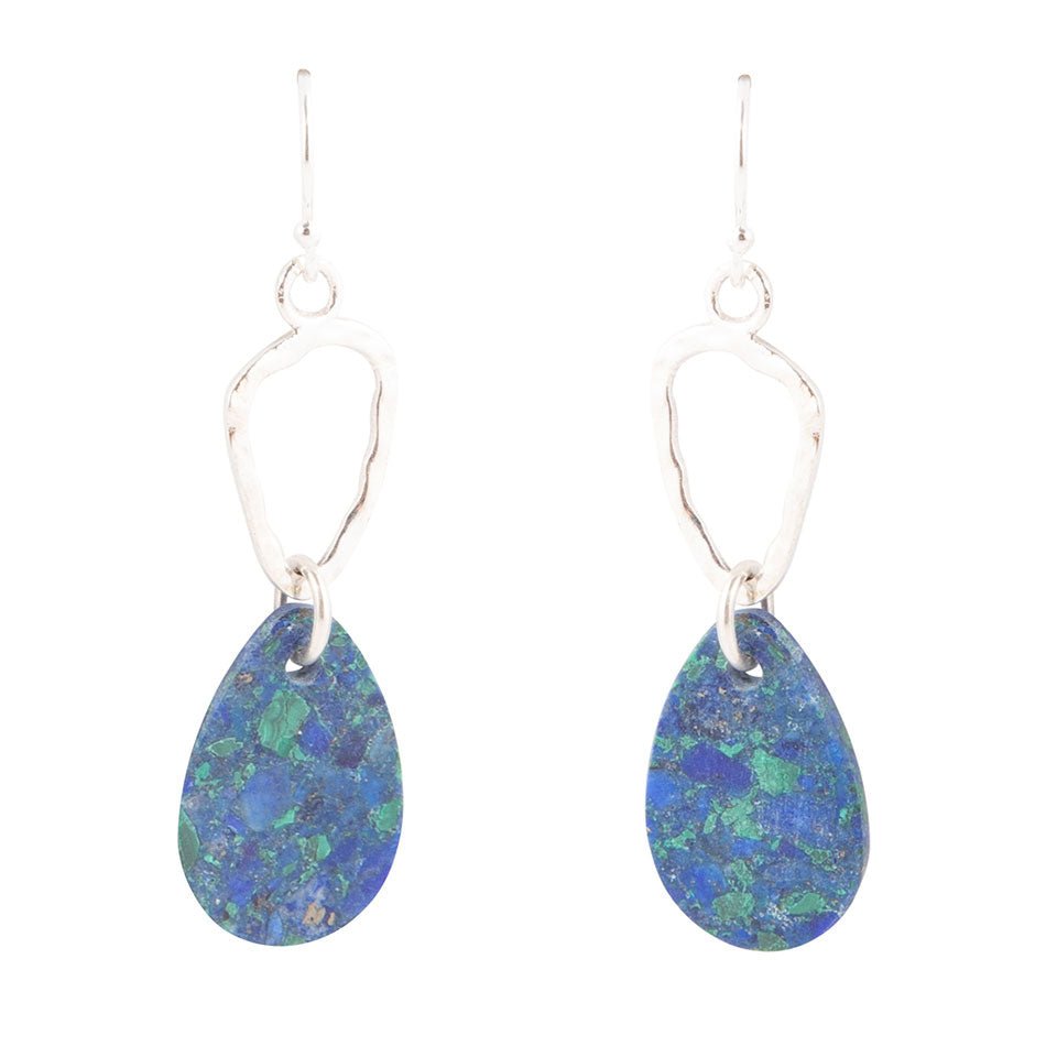 Azurite and Sterling Silver Drop Earrings Barse Jewelry