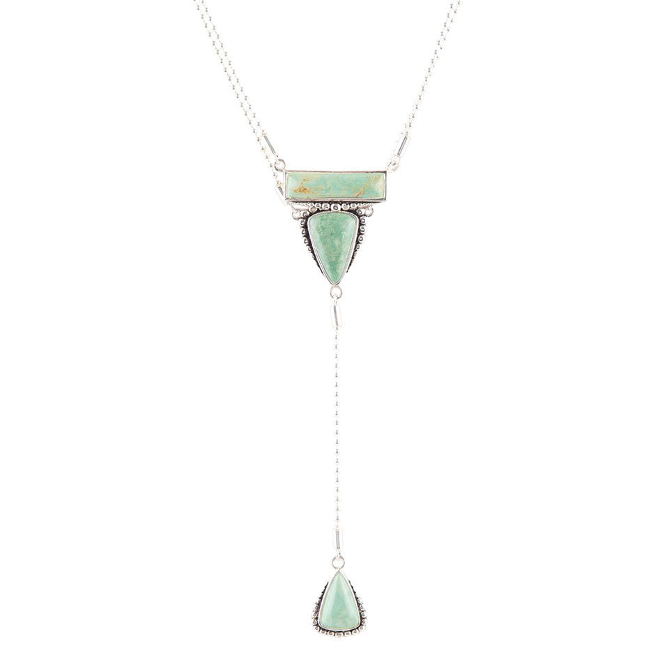 Begondor Green Turquoise Sterling Y Necklace Barse Jewelry