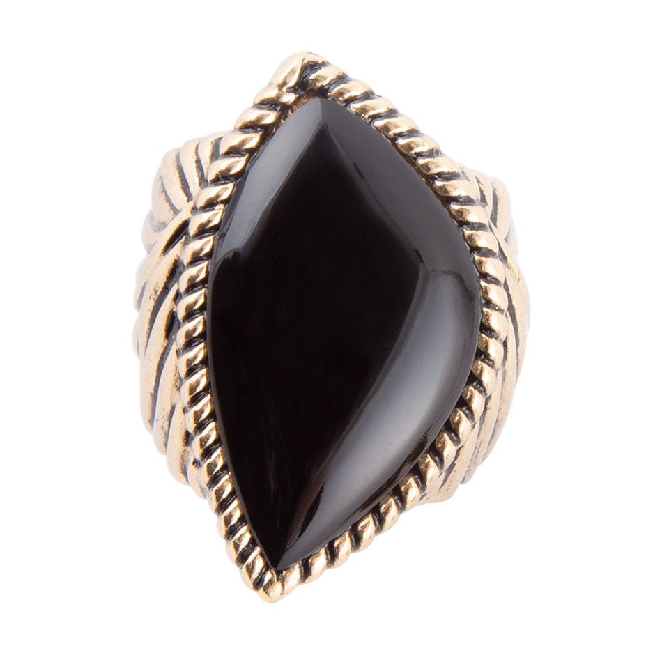 Black Onyx Golden Statement Rings Barse Jewelry