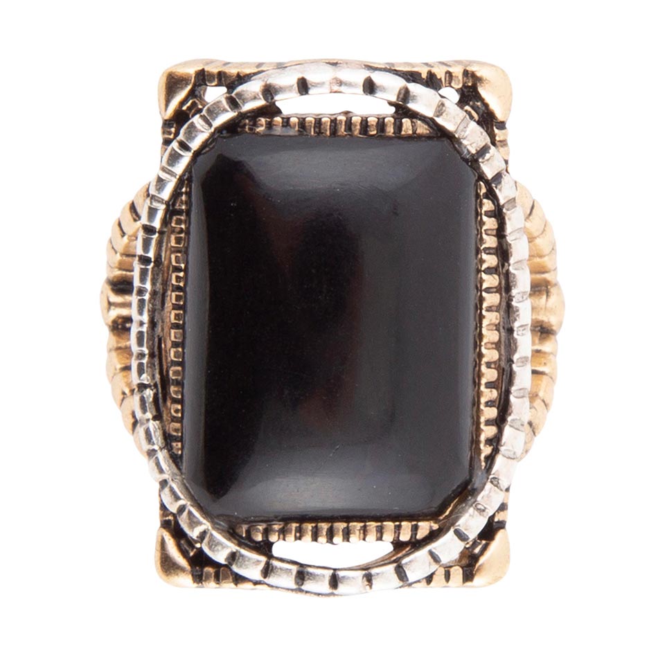 Black Onyx Mixed Metal Statement Ring Barse Jewelry