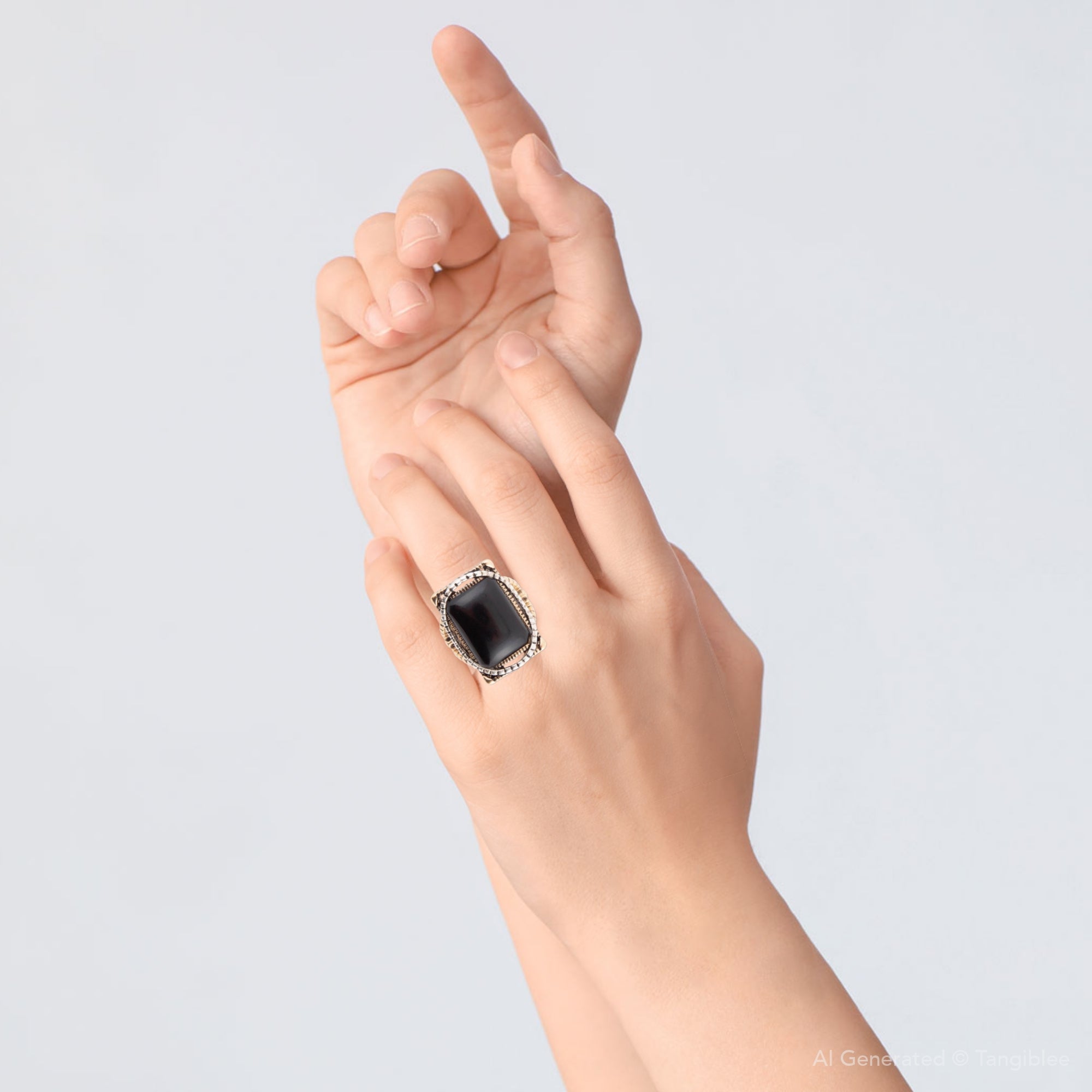 Black Onyx Mixed Metal Statement Ring Barse Jewelry