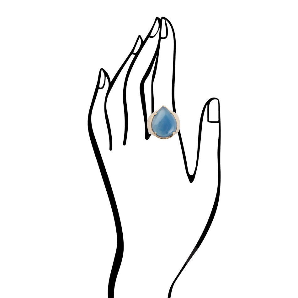 Blue Agate Teardrop Ring Barse Jewelry