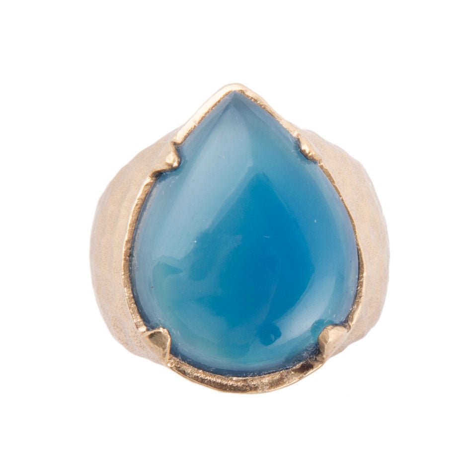 Blue Agate Teardrop Ring Barse Jewelry