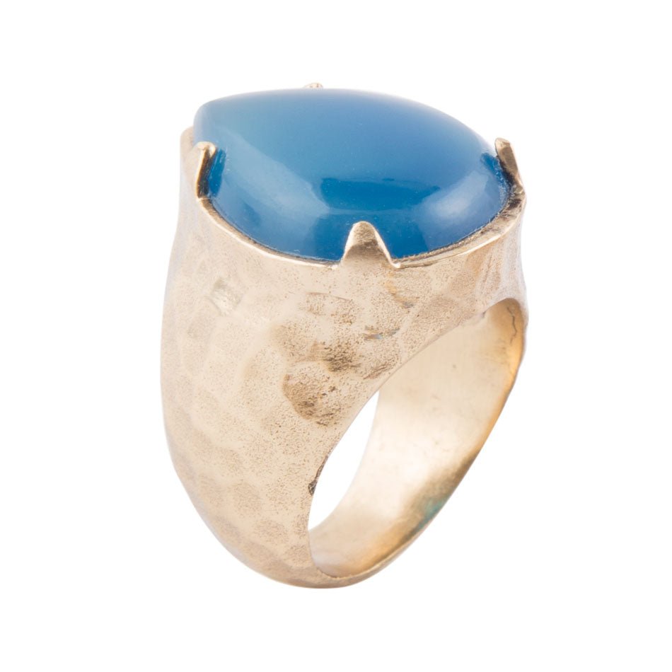 Blue Agate Teardrop Ring Barse Jewelry