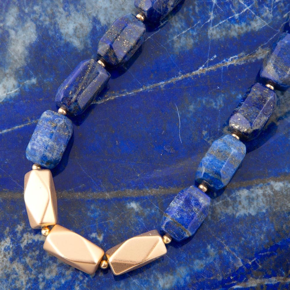 Blue Lapis Nugget Necklace Barse Jewelry