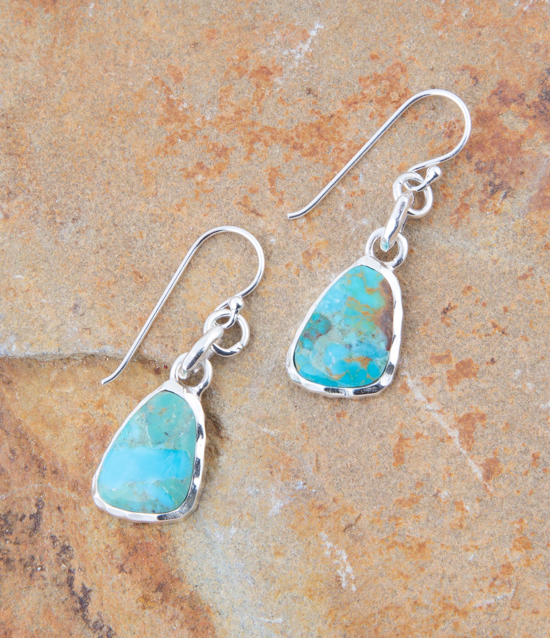 Blue Turquoise and Sterling Silver Drop Earrings Barse Jewelry