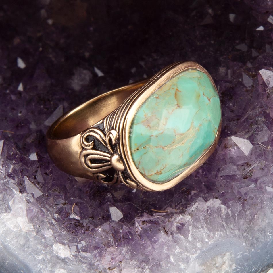 Blue Turquoise Oval Statement Ring Barse Jewelry
