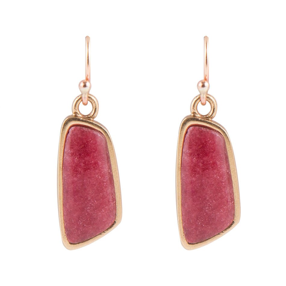 Bordeaux Quartz Slab Earrings Barse Jewelry