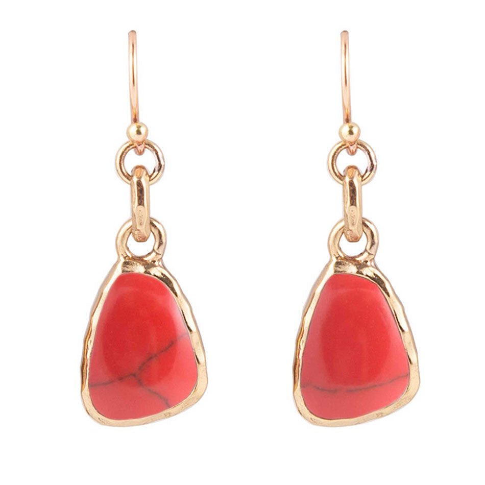 Bronze Red Howlite Earring Barse Jewelry