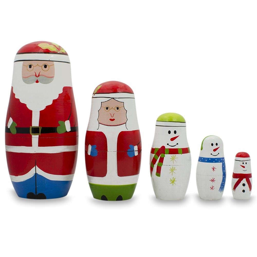 Set of 5 Unfinished Wooden Nesting Dolls DIY Craft Blanks for Painting 6 Inches BestPysanky