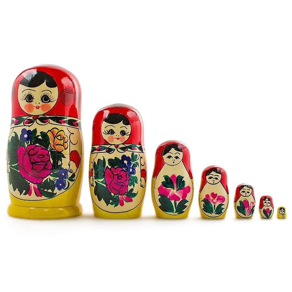 Set of 7 Unfinished Wooden Nesting Dolls DIY Craft Blanks for Painting 6.75 Inches BestPysanky