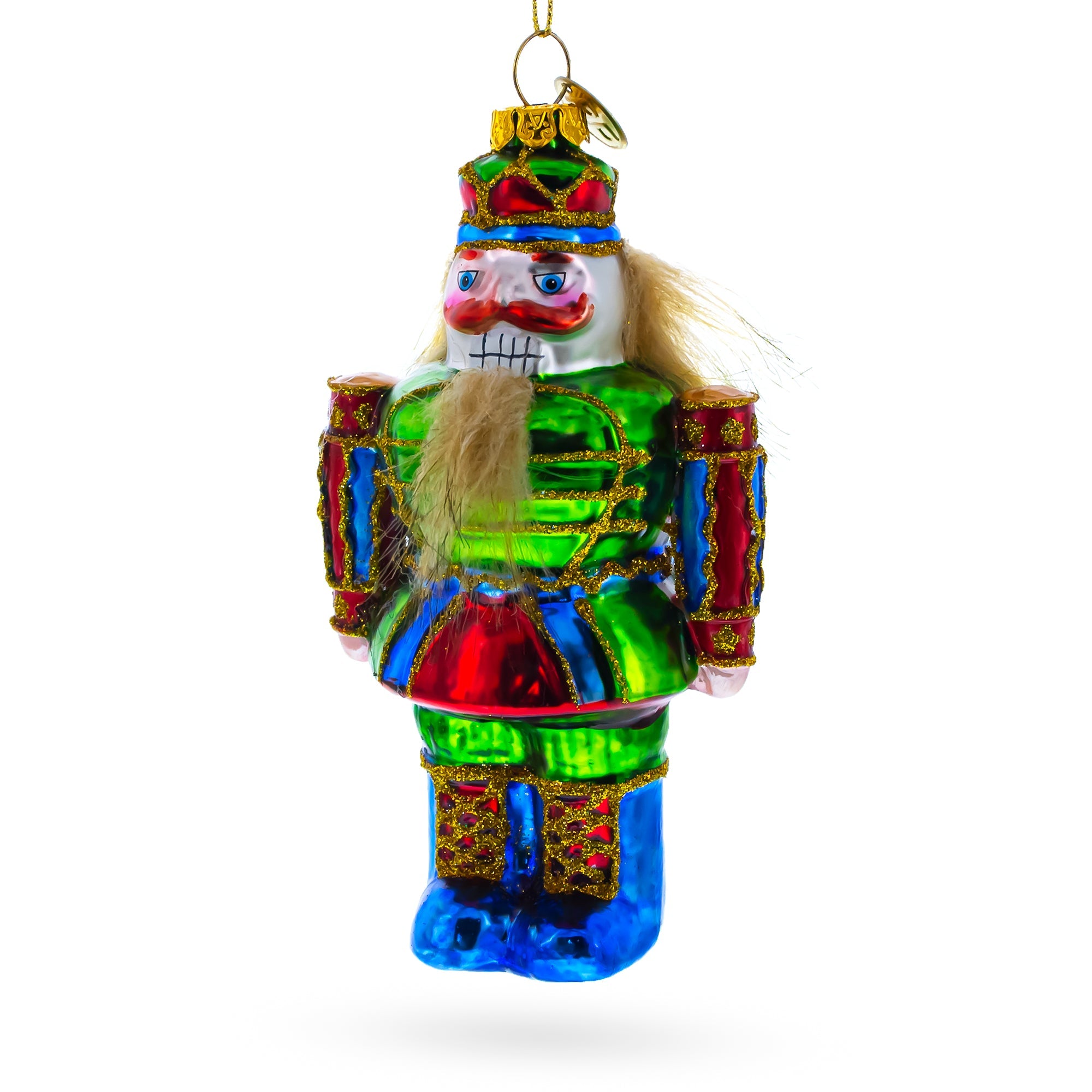 Colorful Nutcracker Glass Christmas Ornament