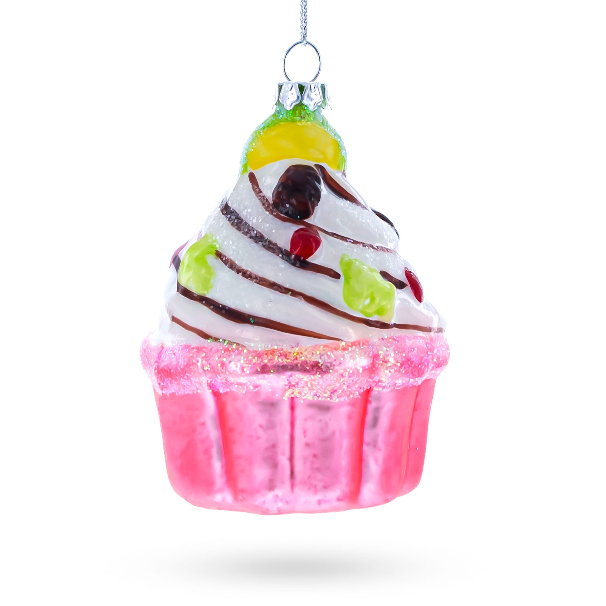 Cupcake/Muffin Glass Christmas Ornament