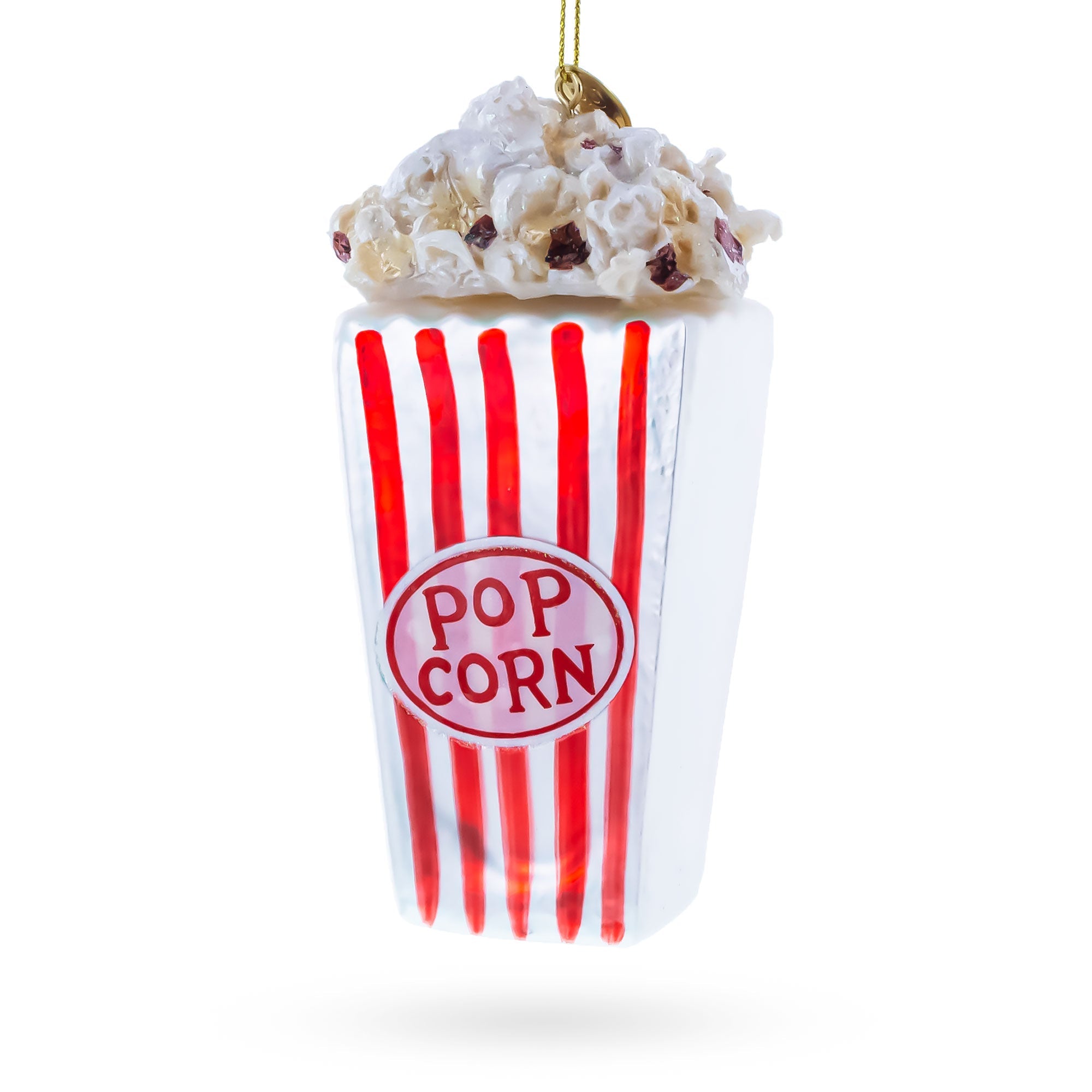 Popcorn Bucket Glass Christmas Ornament