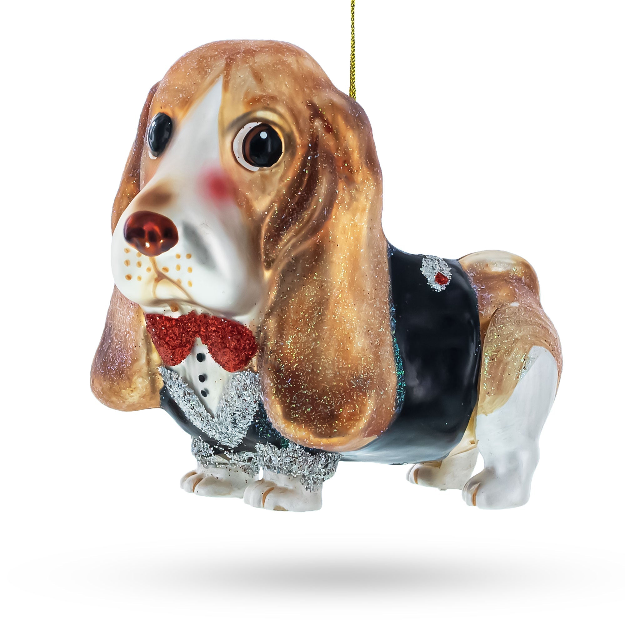 Spaniel Glass Christmas Ornament