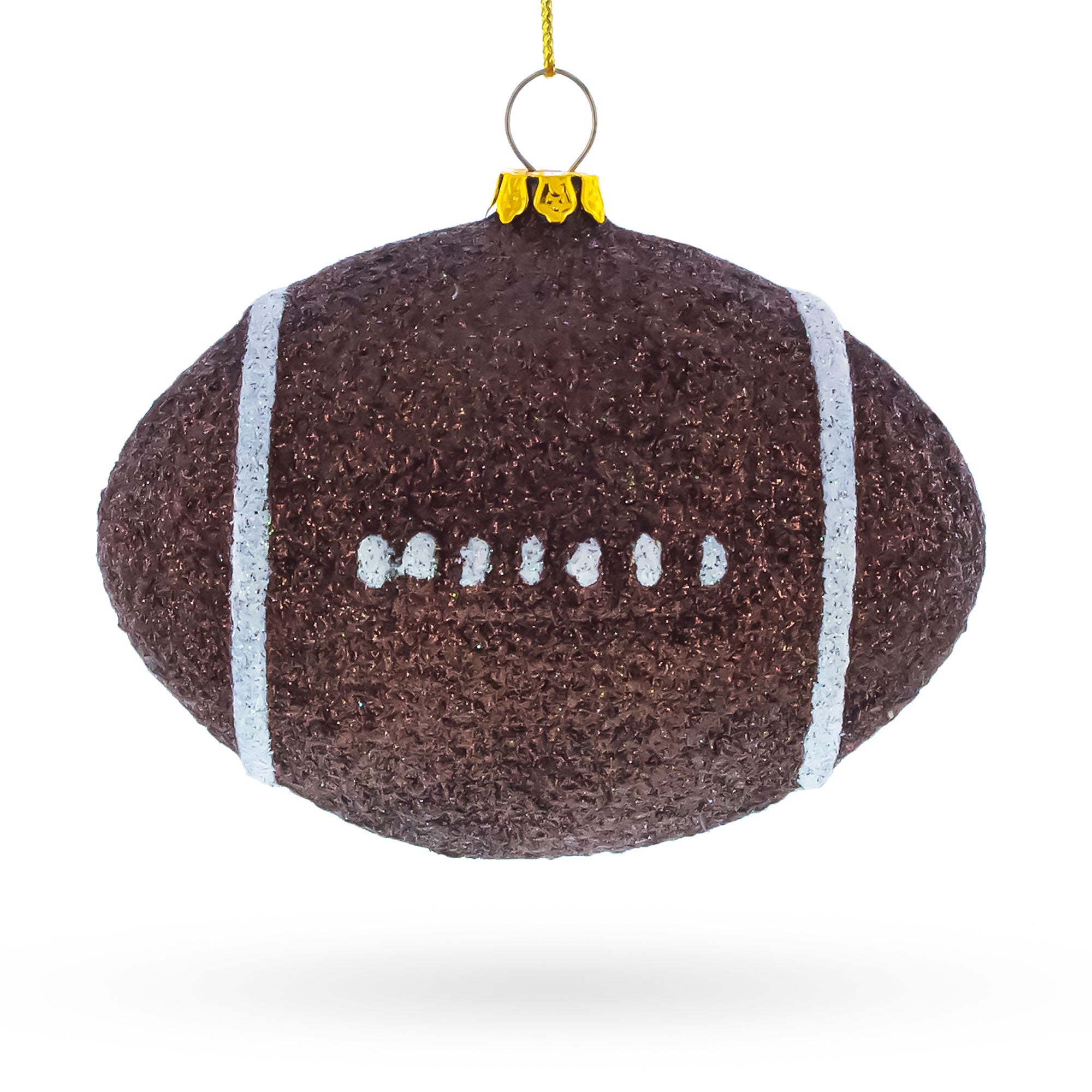 Shiny Football Glass Christmas Ornament