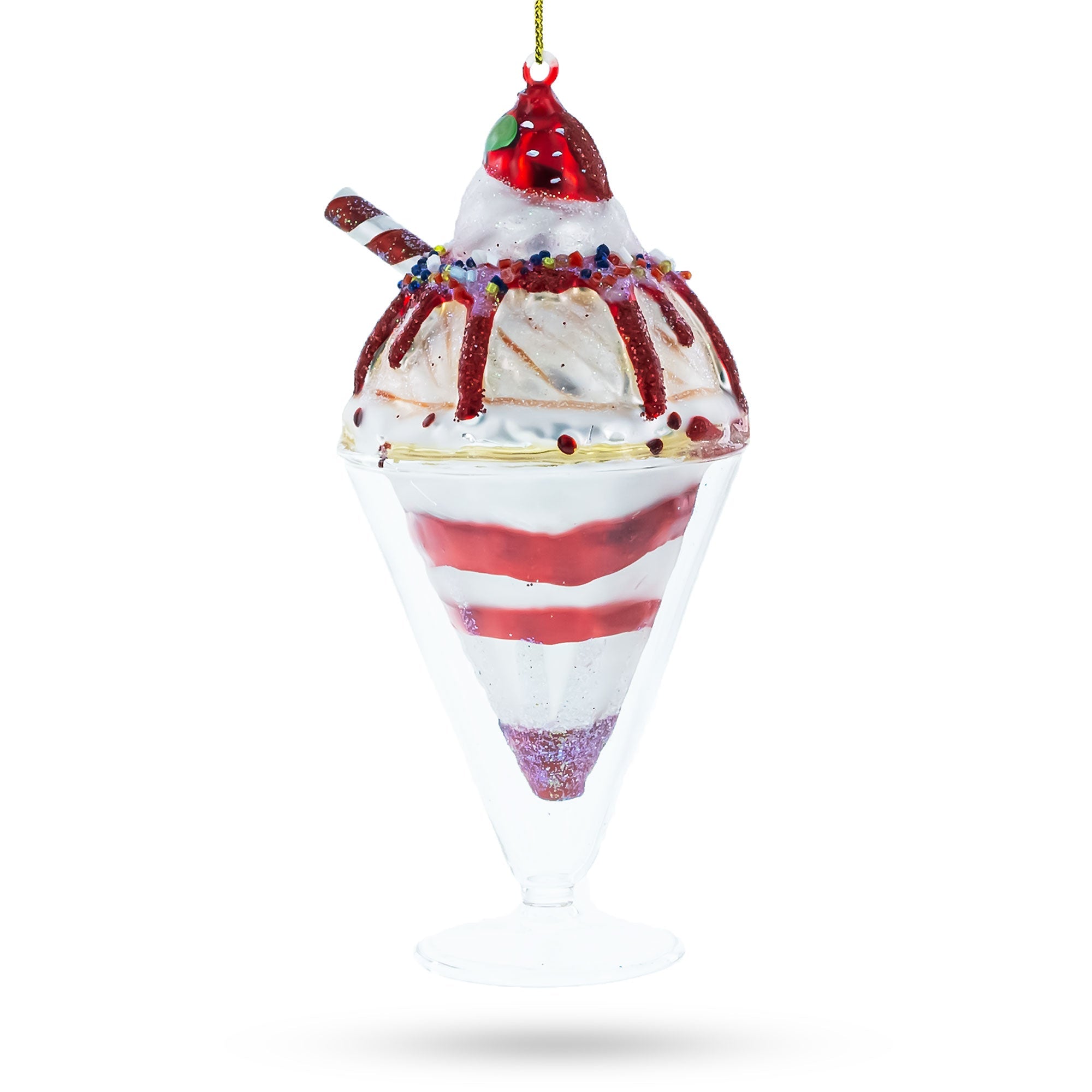 Dessert Cake Glass Christmas Ornament