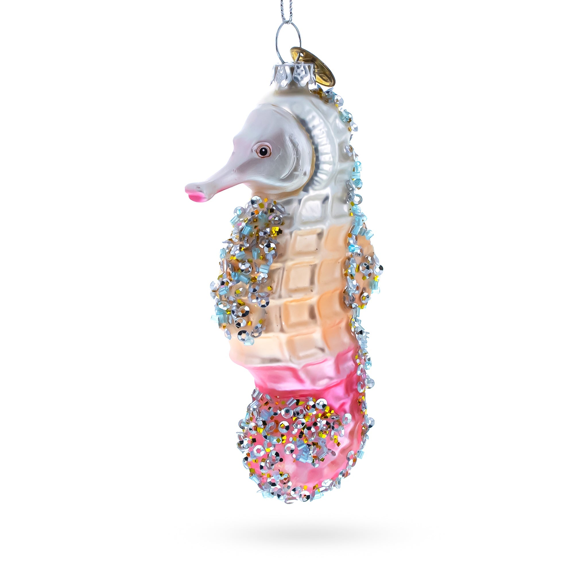 Seahorse Glass Christmas Ornament