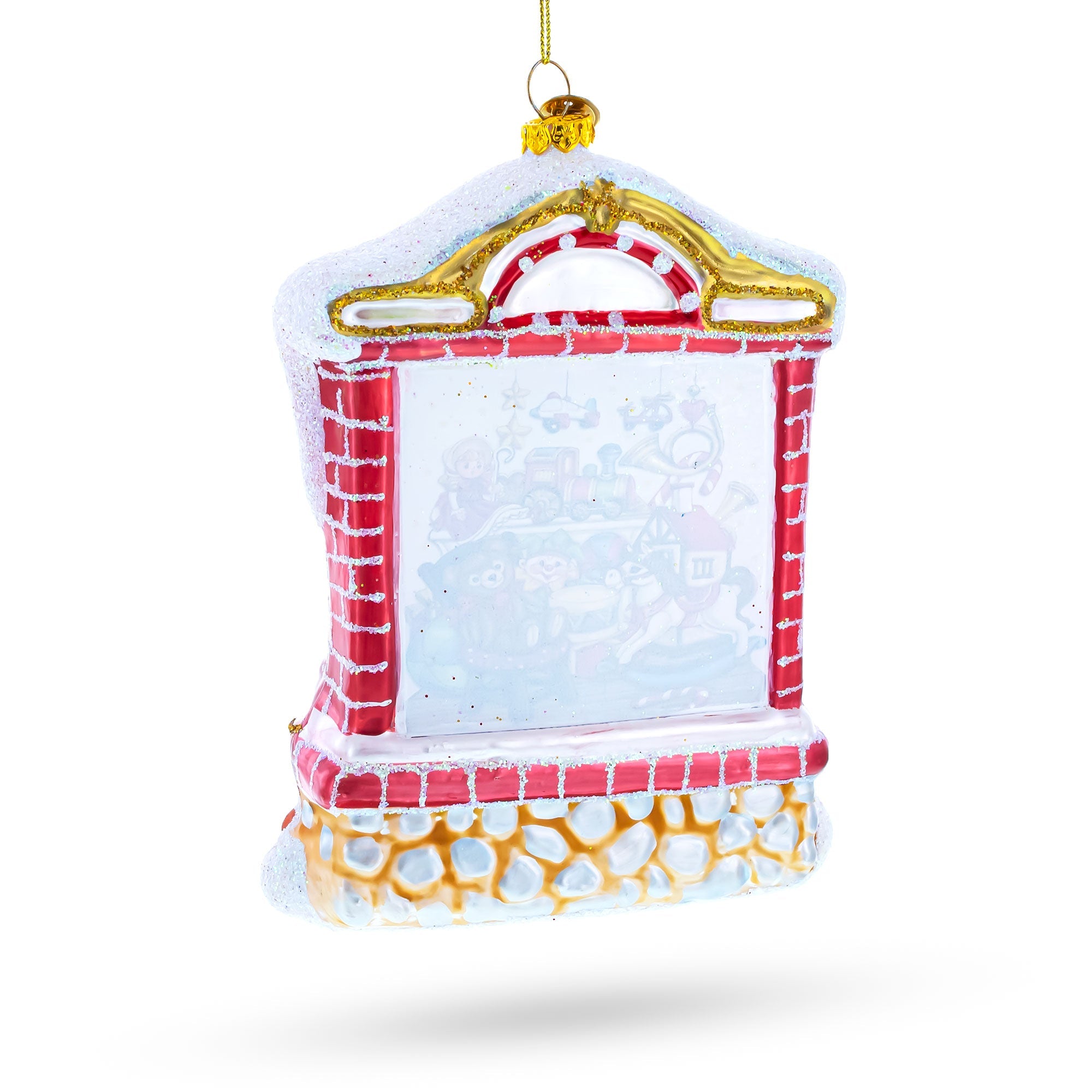 Winter Wonderland Toy House Glass Christmas Ornament