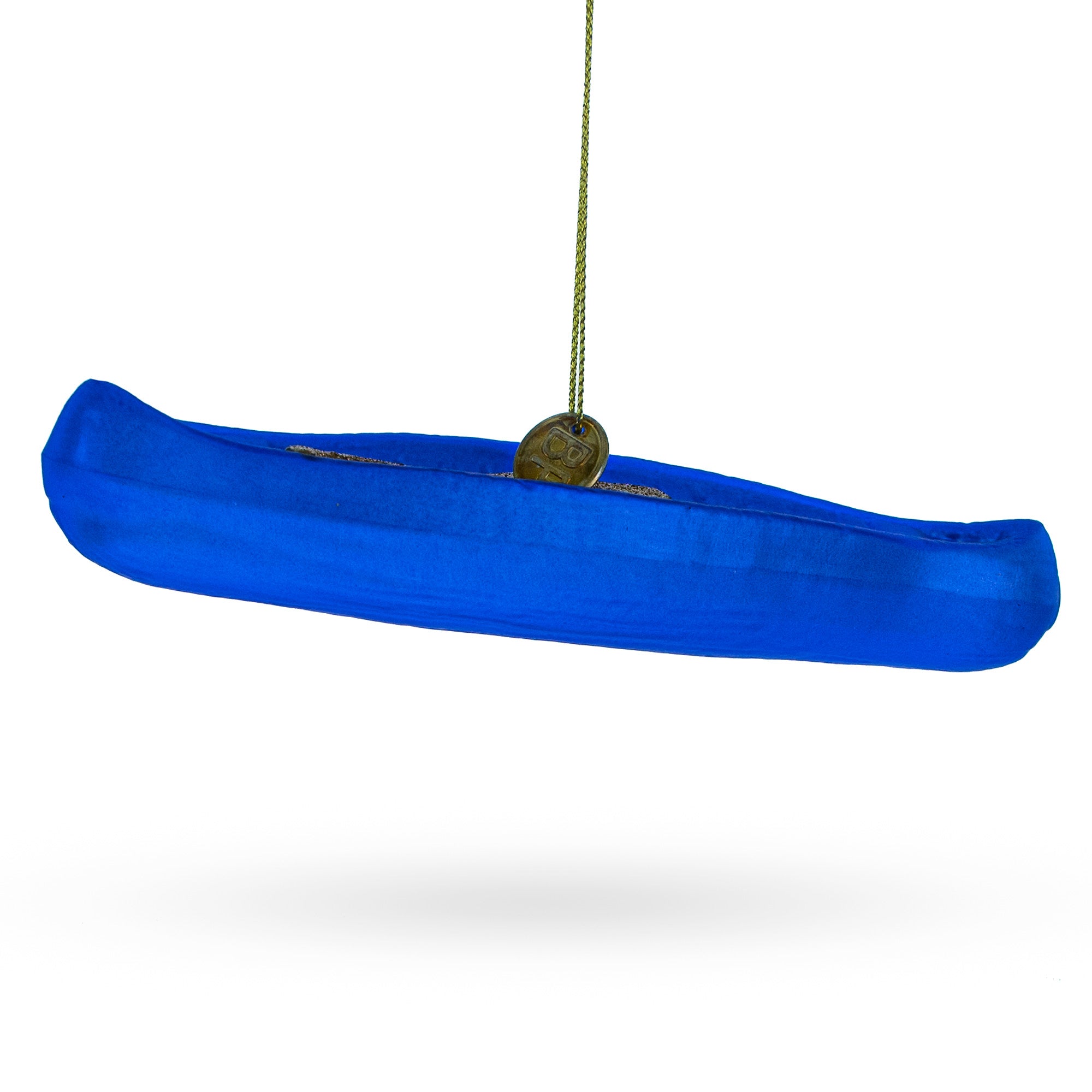 Blue Canoe Glass Christmas Ornament