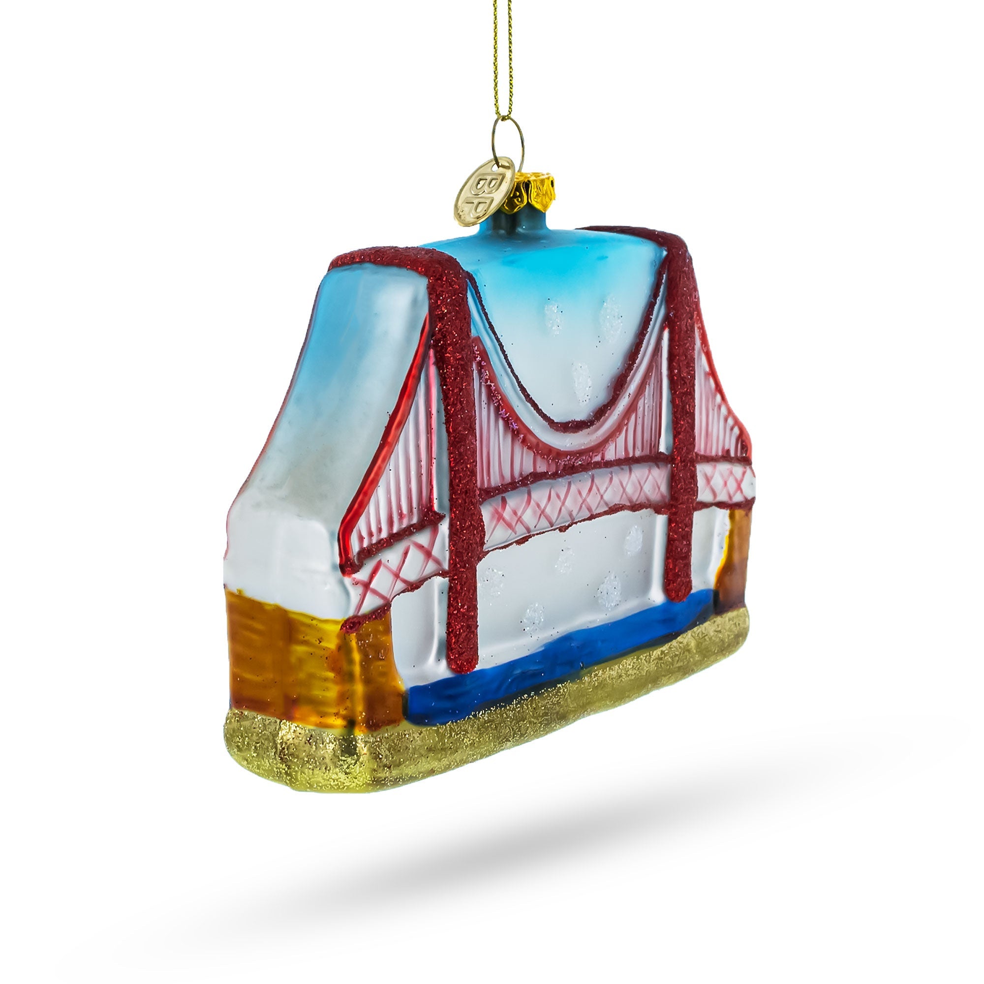 Golden Gate Bridge, San Francisco, California Glass Christmas Ornament