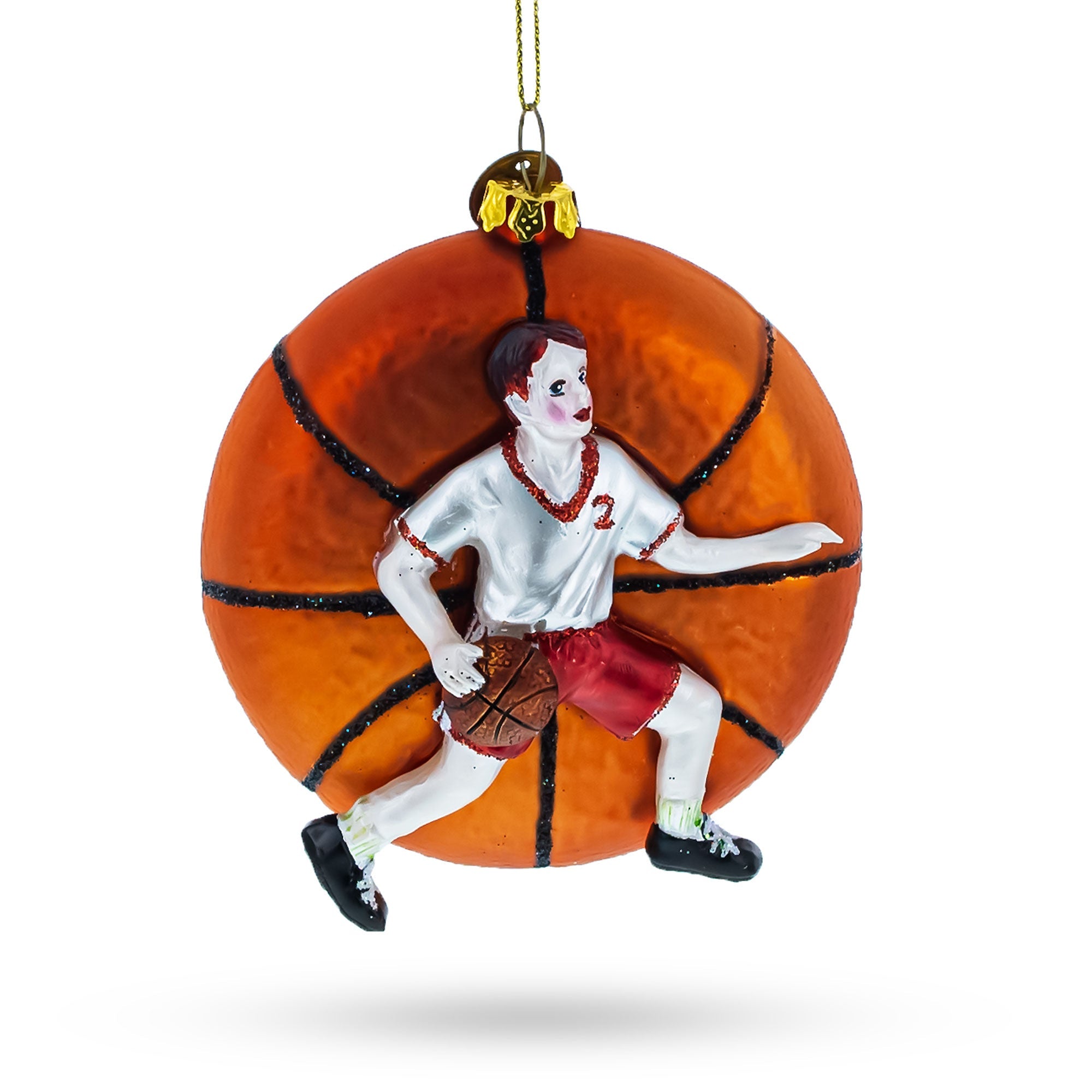 Basketball Player Glass Christmas Ornament BestPysanky