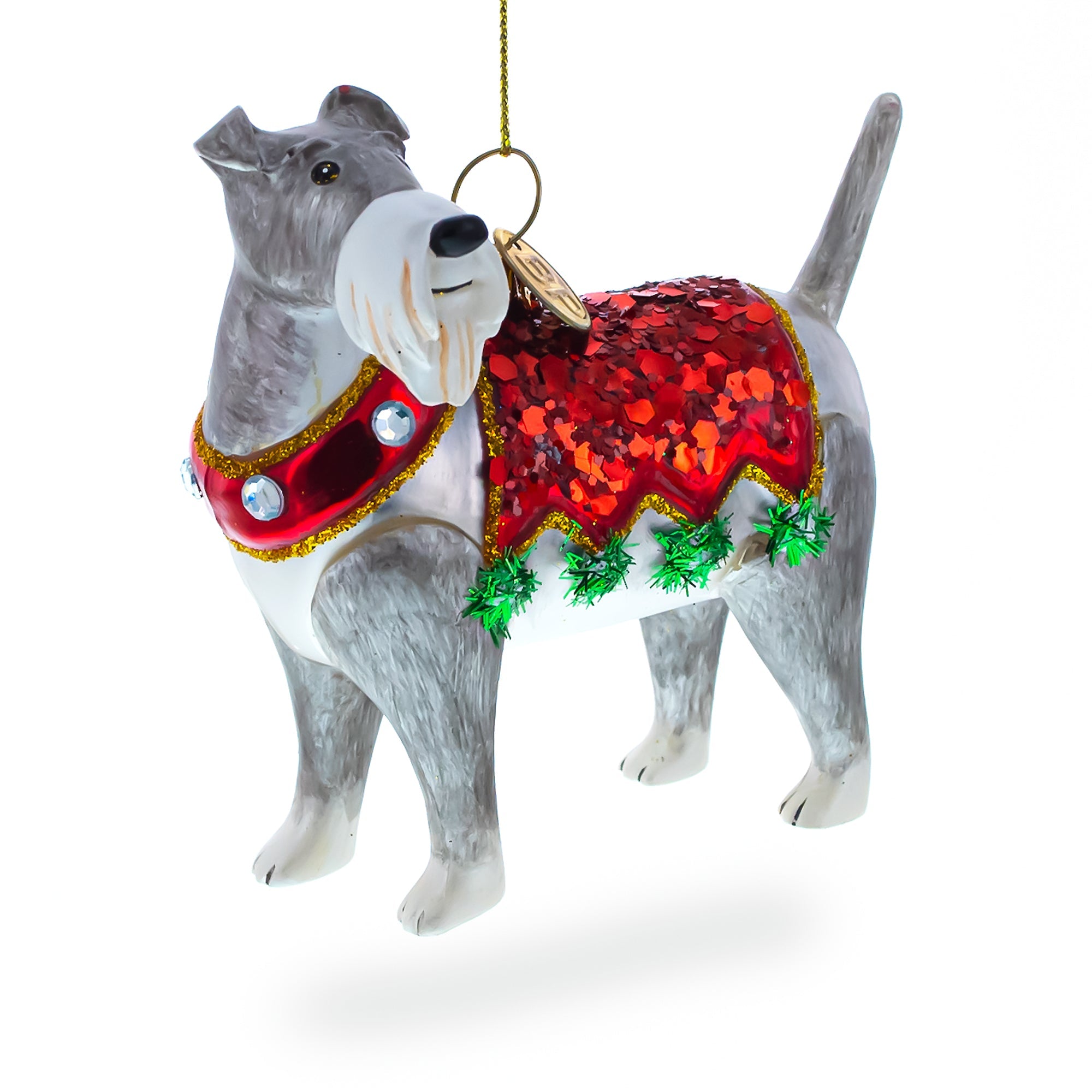 Irish Terrier Glass Christmas Ornament