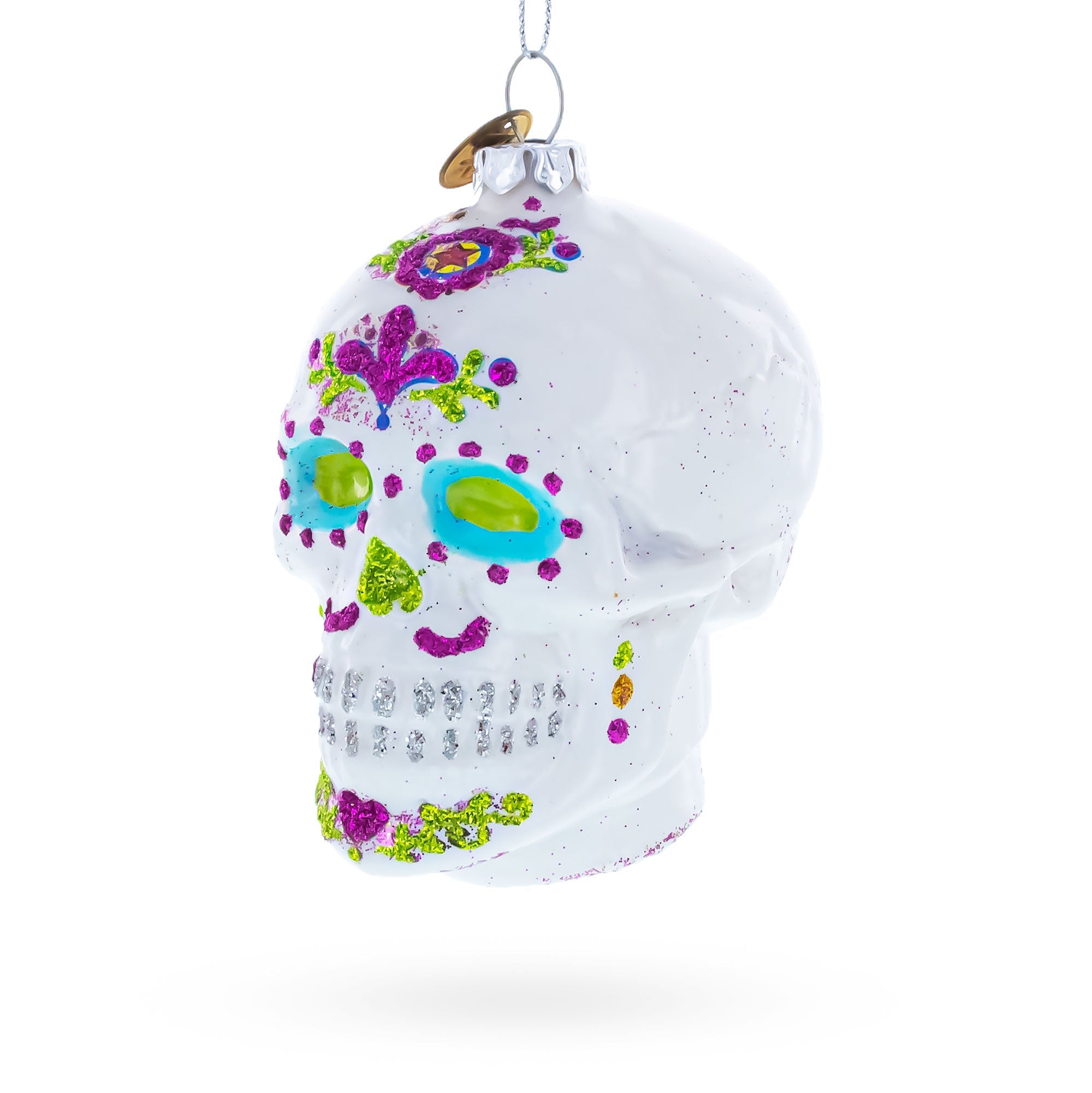 White Skull Glass Christmas Ornament BestPysanky