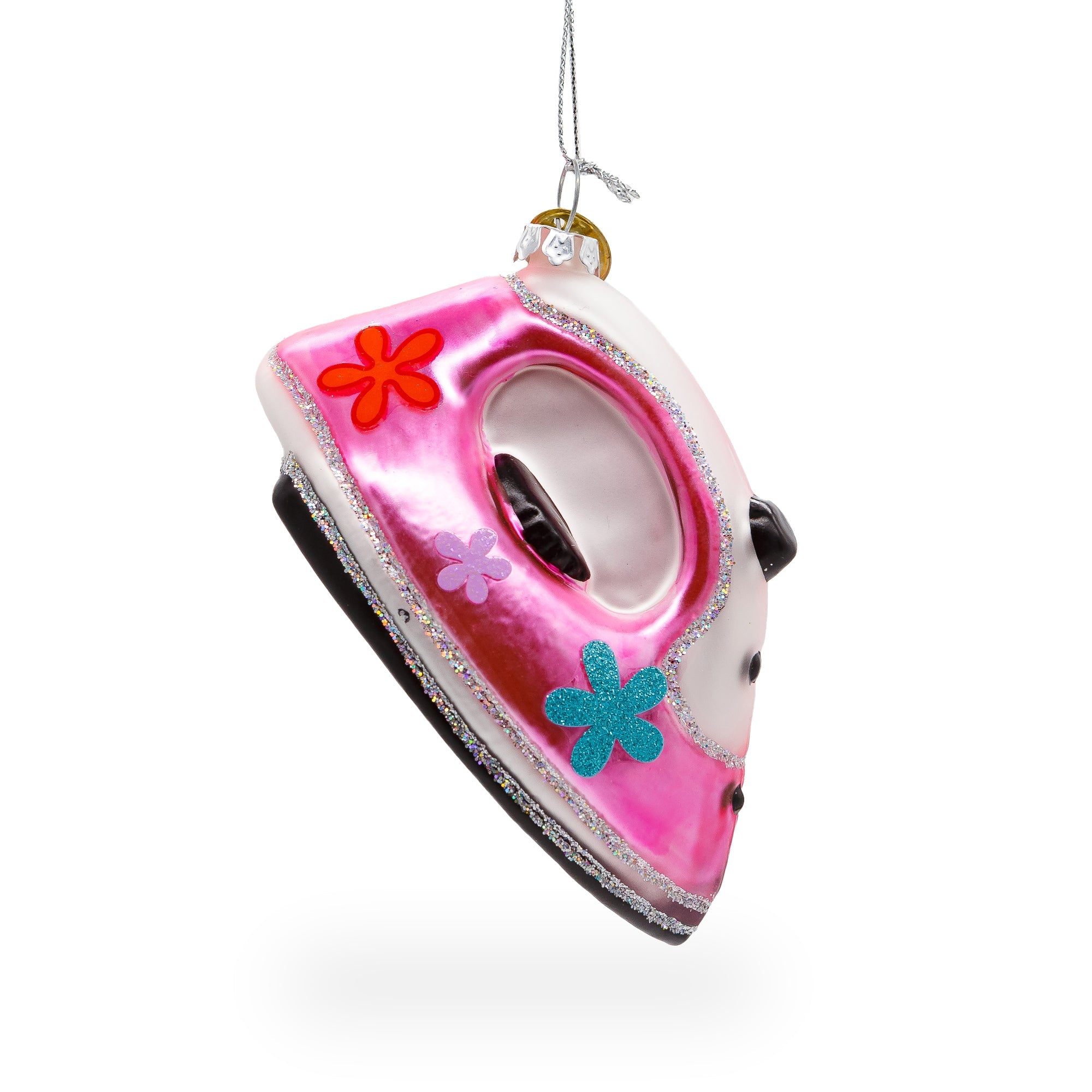 Pink Iron Glass Christmas Ornament